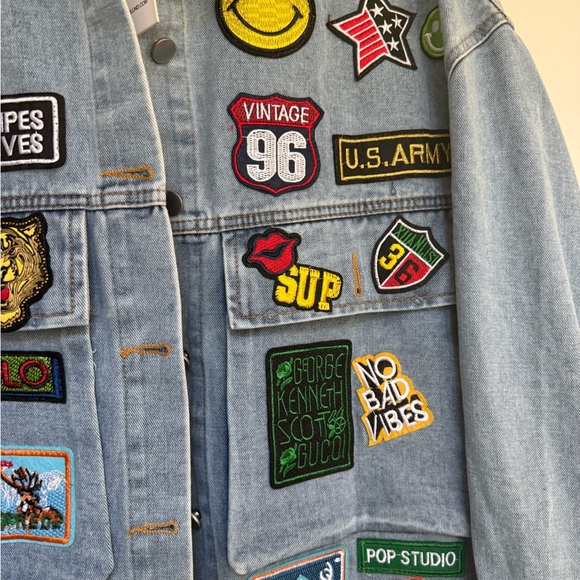 BNNU Nikki Lund Thora patch embroidered Denim jacket - Picture 13 of 14